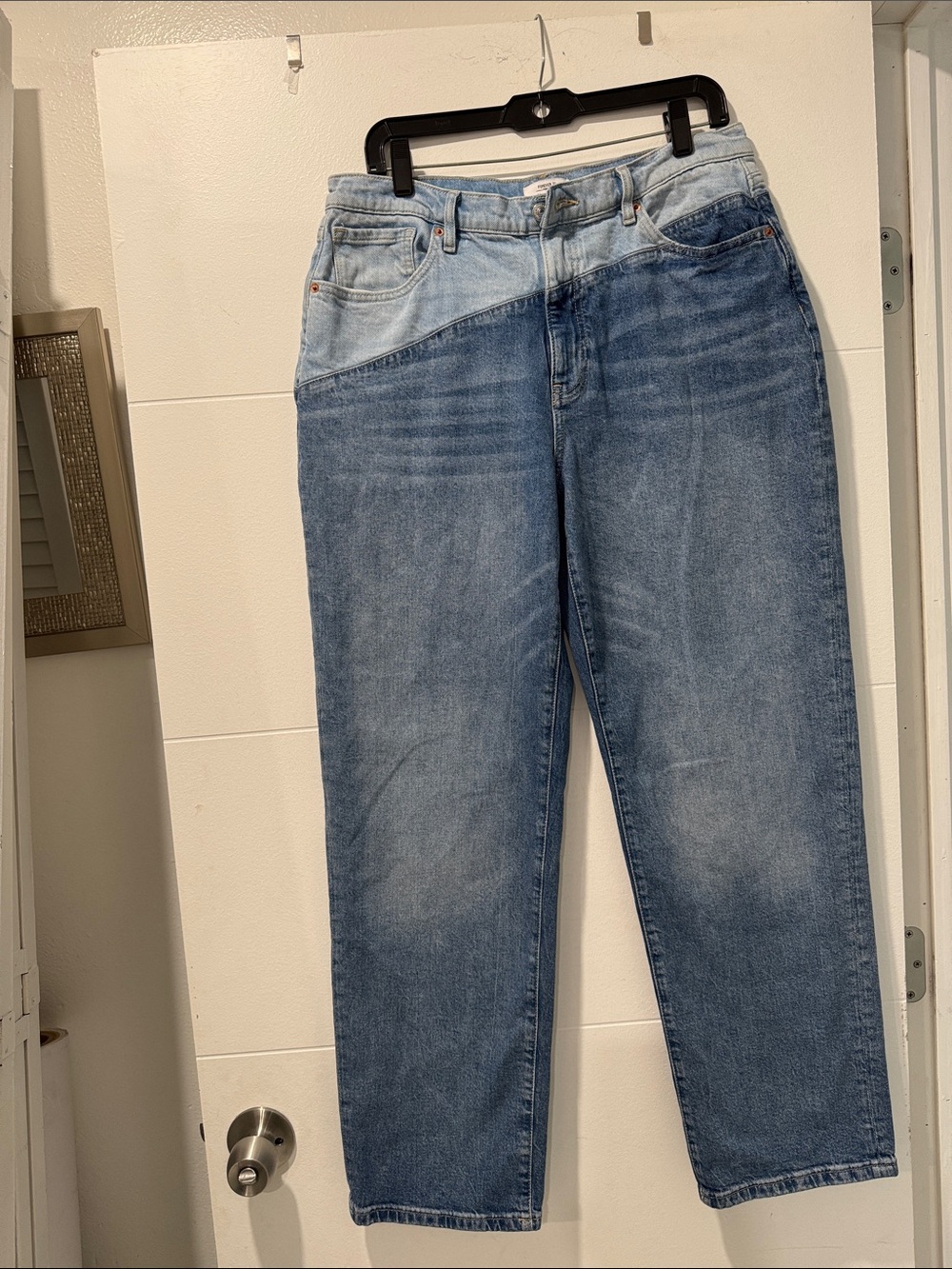 Forever 21 Premium Two Tone Colorblock  Straight Leg Jeans Blue‎ Womens 31